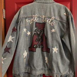 ROLL TIDE UNIVERSITY OF ALABAMA CUSTOM DENIM JACKET